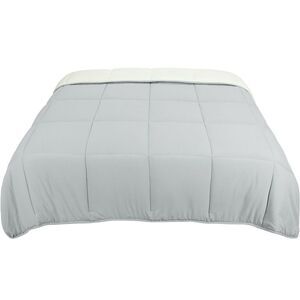 Comforter Quilted Down Alternative Reversible Duvet Insert Light Gray/White KING